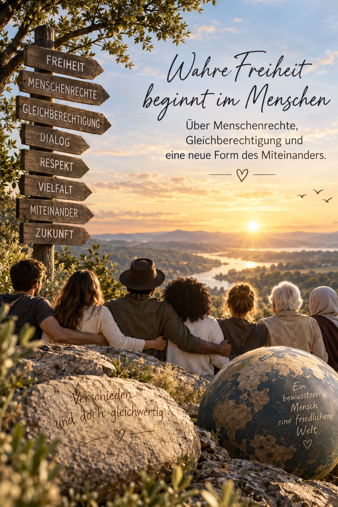 Wahre Freiheit beginnt im Menschen, über Menschenrechte, Gleichberechtigung und eine neue Form des Miteinanders